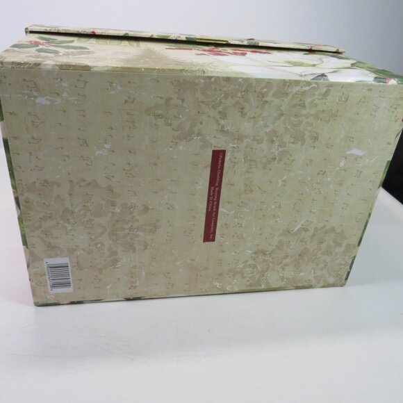 Large Peace on Earth gift box with Gold wired ribbon bow Holiday Winter - Picture 11 of 14